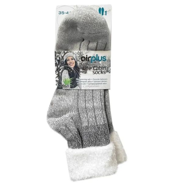 Airplus Aloe Cabin Chaussettes Hydratantes Cocooning Gris Pointure 35 - 41 1 Paire
