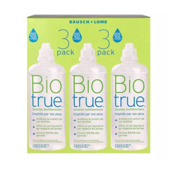 Bausch + Lomb Biotrue Solution Multifonctions lot de 3 x 300 ml