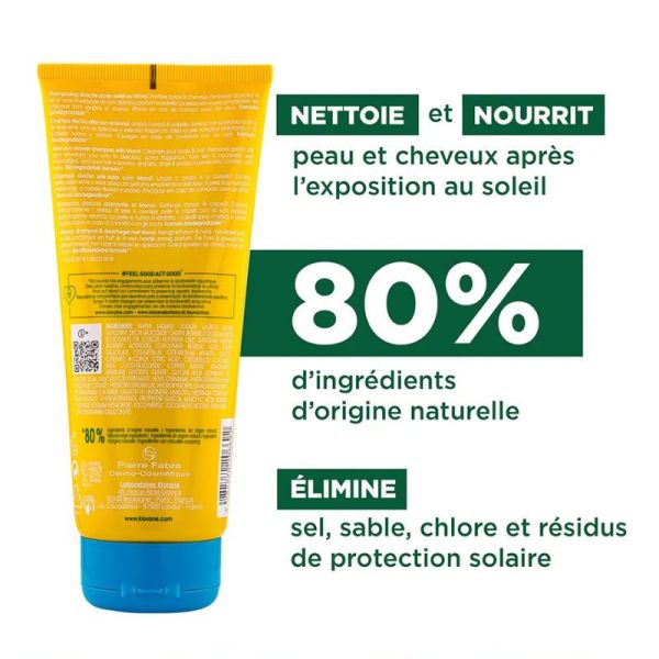 Klorane Shampoing douche crème après-soleil au Monoï 200ml
