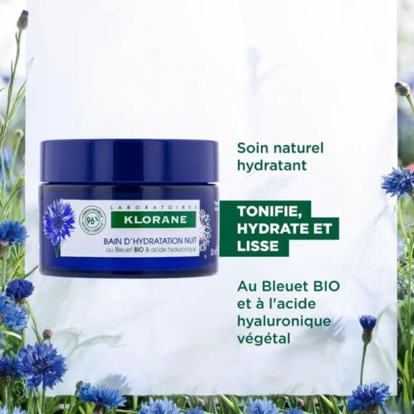 Klorane Bleuet Bio bain d'hydratation nuit 50ml