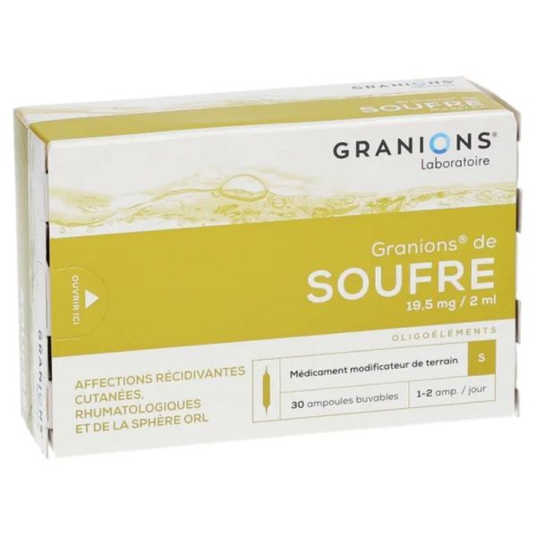 Granions de Soufre oligoéléments 30 ampoules buvables
