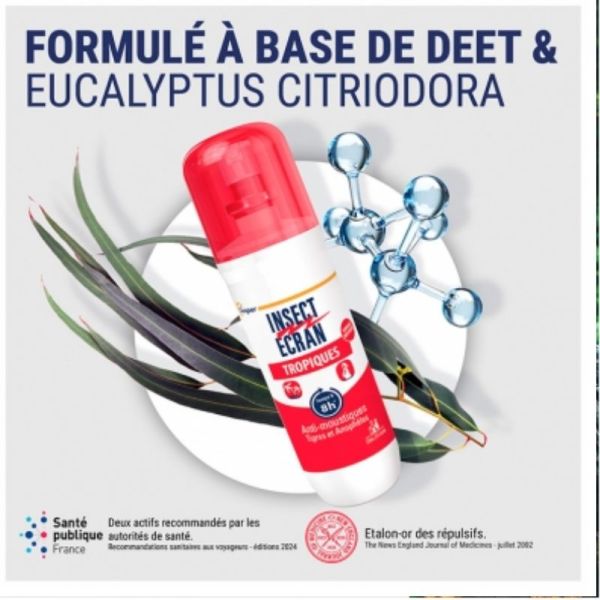 Insect Ecran anti-moustiques tropiques spray répulsif peau 2x75ml