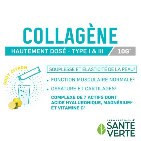 Sante Verte Collagène goût Citron 30 sticks