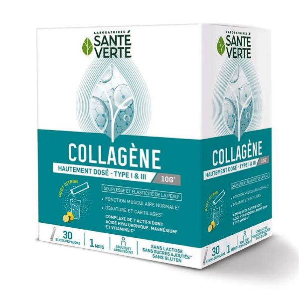 Sante Verte Collagène goût Citron 30 sticks