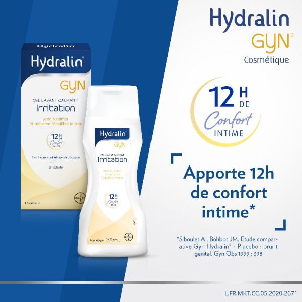 Hydralin Gyn gel lavant calmant irritation 200ml