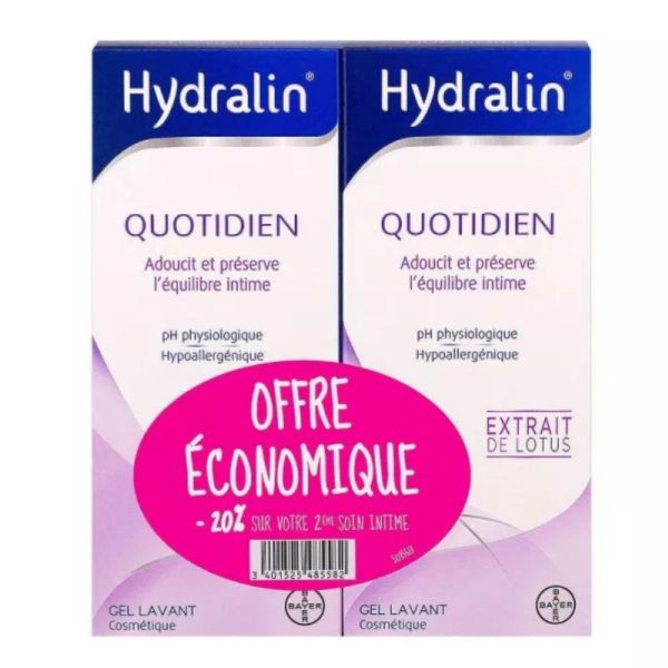 Hydralin quotidien gel lavant 2x200ml