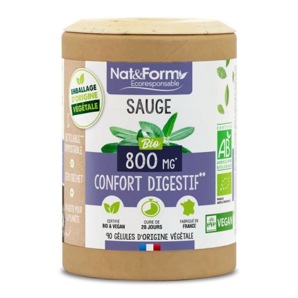 Nat&Form Ecoresponsable Sauge Bio 90 gélules végétales