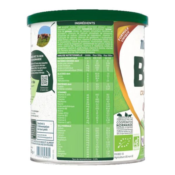 Modilac Bio Croissance lait 3ème âge 10-36 mois 800g