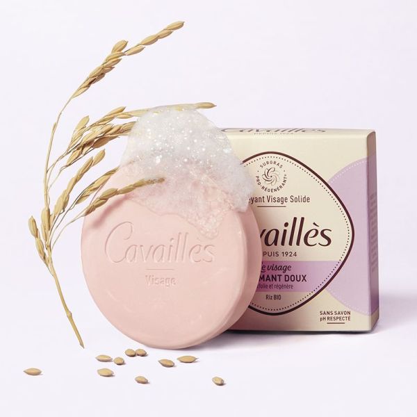 Cavaillès nettoyant visage solide gommant doux 70g