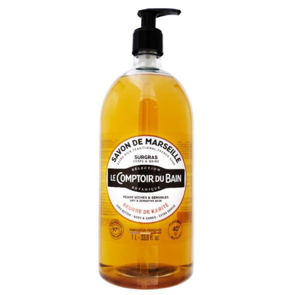 Le Comptoir du Bain Savon de Marseille Beurre de Karité 1 litre
