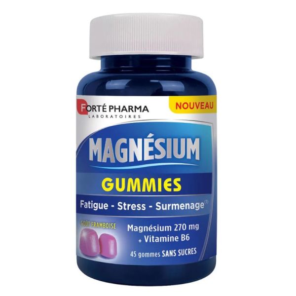 Forté Pharma magnesium goût framboise sans sucres 45 gummies