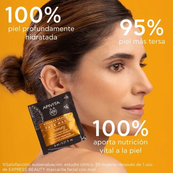 Apivita Express Beauty masque visage hydratant et nourrissant au Miel 2x8ml
