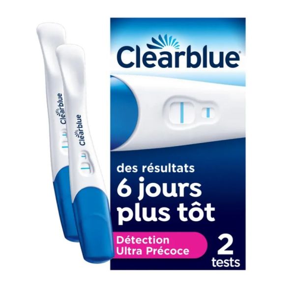 Clearblue Test de Grossesse Détection Ultra Précoce 2 tests