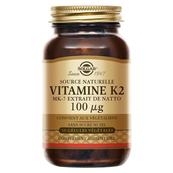 Solgar Vitamine K2 MK-7 100µg 50 gélules végétales