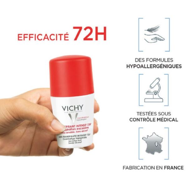 Vichy déodorant Stress Resist 72h roll-on traitement anti-transpirant 50ml