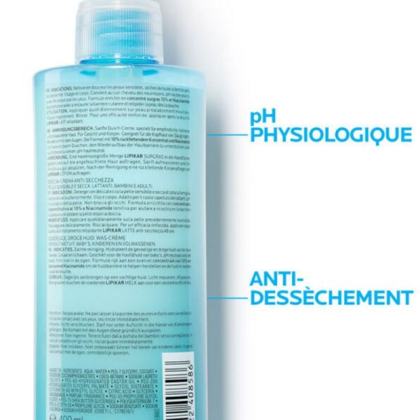 Roche Posay Lipikar surgras crème lavante anti dessèchement 400ml