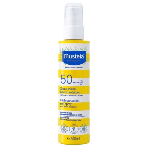 Mustela Spray Solaire haute protection bébé-enfant-famille SPF50 200 ml