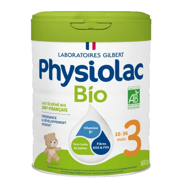 Physiolac Lait 3ème âge bio 10 à 36 mois 800g