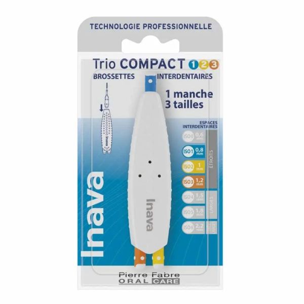 Inava trio compact brossettes interdentaires 0.8mm 1mm 1.2mm
