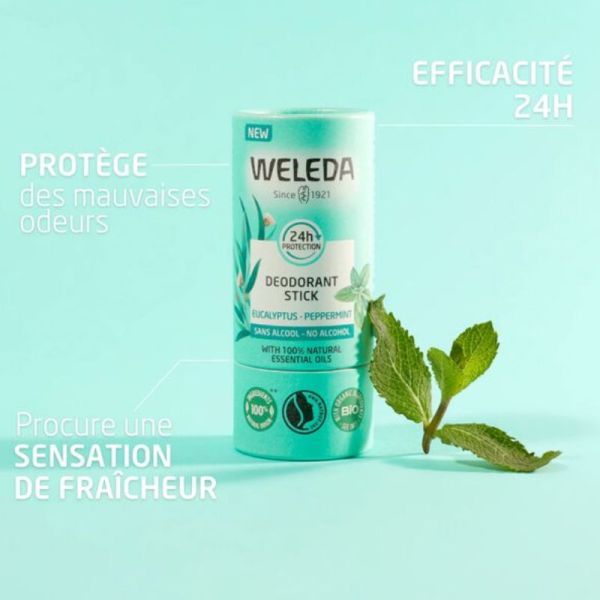 Weleda déodorant stick eucalyptus menthe poivrée 50g