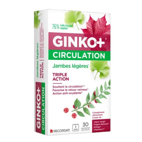 Ginko+ Circulation jambes lourdes 30 comprimés