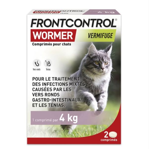 Frontline Frontcontrol-Wormer Vermifuge Chats 2 comprimés
