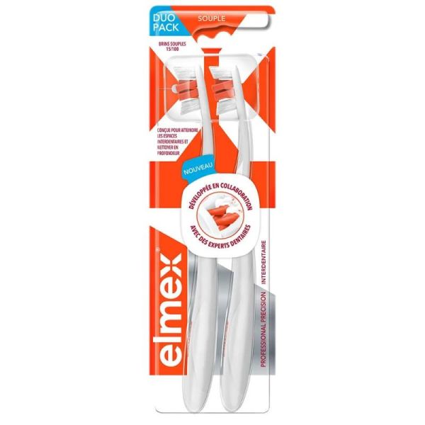 Elmex brosse à dents anti caries Interdentaire souple x2