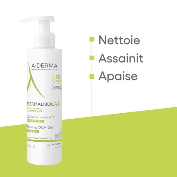 A-Derma Dermalibour+ Cica gel moussant assainissant 200ml