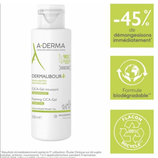 A-Derma Dermalibour+ Cica gel moussant assainissant 200ml