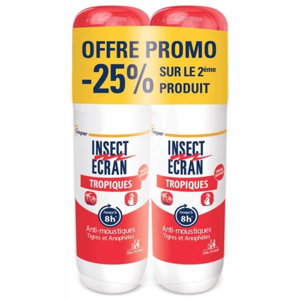 Insect Ecran anti-moustiques tropiques spray répulsif peau 2x75ml