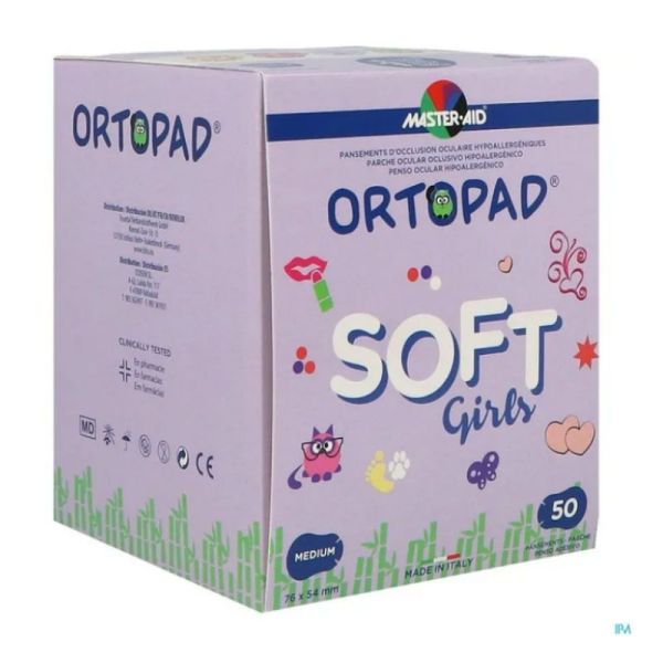 Ortopad Soft Girls pansements ophtalmique Médium 50 pièces