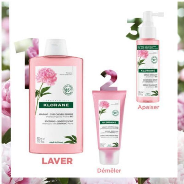 Klorane pivoine shampooing apaisant cuir chevelu sensible 200ml