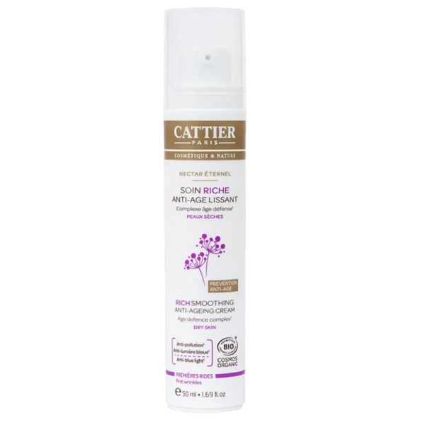 Cattier Nectar Eternel anti-âge soin riche lissant peaux sèches Bio 50ml