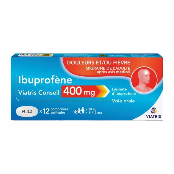 Ibuprofene 400mg 12 comprimés pelliculés