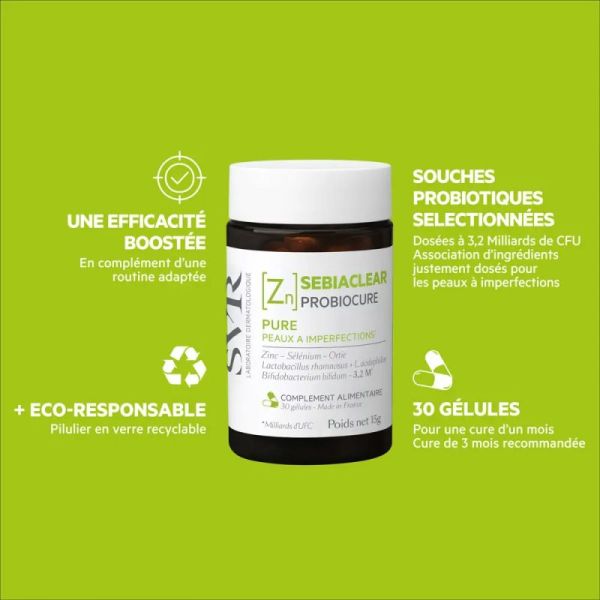 SVR Sebiaclear Probiocure pure peaux à imperfections 30 gélules