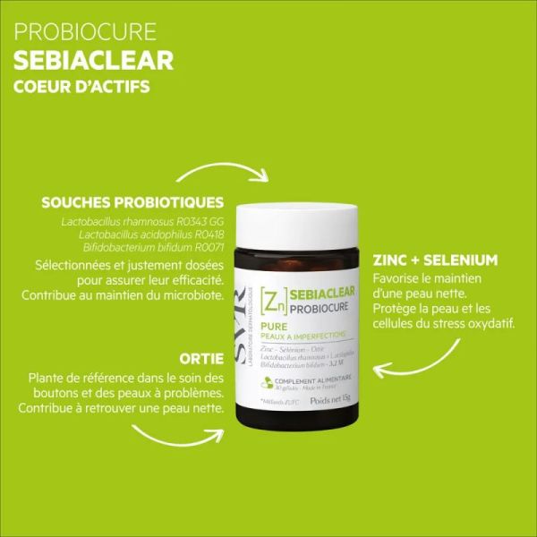 SVR Sebiaclear Probiocure pure peaux à imperfections 30 gélules