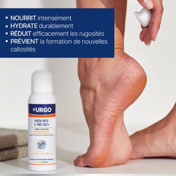 Urgo crème en mousse nourrissante pieds très secs 125ml