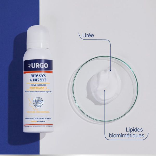 Urgo crème en mousse nourrissante pieds très secs 125ml
