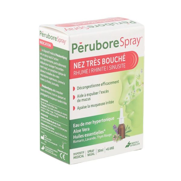 Pérubore spray nez très bouché rhume rhinite sinusite dès 6 ans 30ml