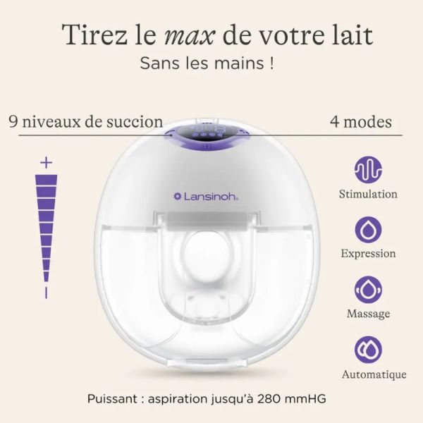 Lansinoh Tire-lait mains libres dimple 1 unité
