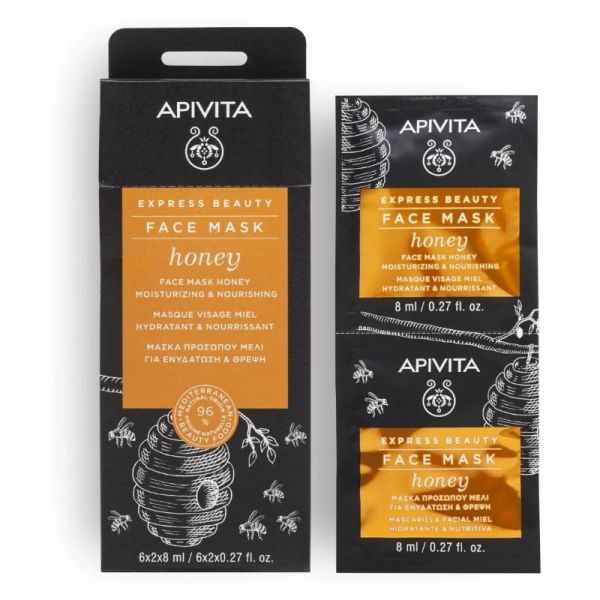Apivita Express Beauty masque visage hydratant et nourrissant au Miel 2x8ml