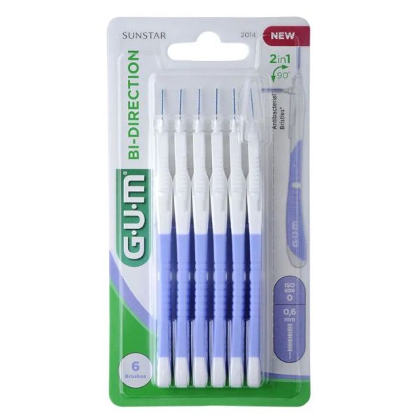 Gum Brossettes Interdentaires Bi-Direction 0.6 mm x6