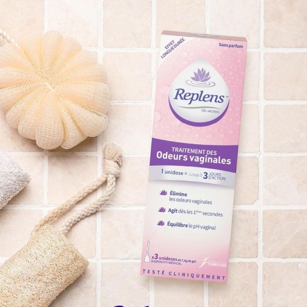 Replens gel traitement des odeurs vaginales 3 unidoses de 7,8g