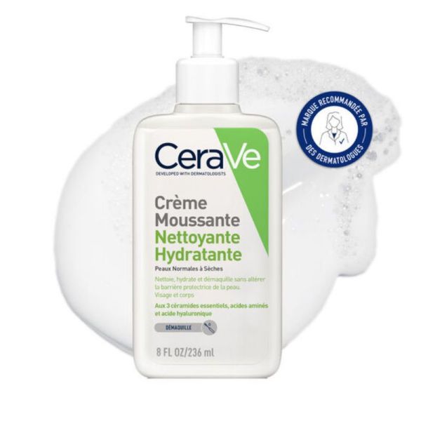 CeraVe crème moussante nettoyante hydratante visage 473ml