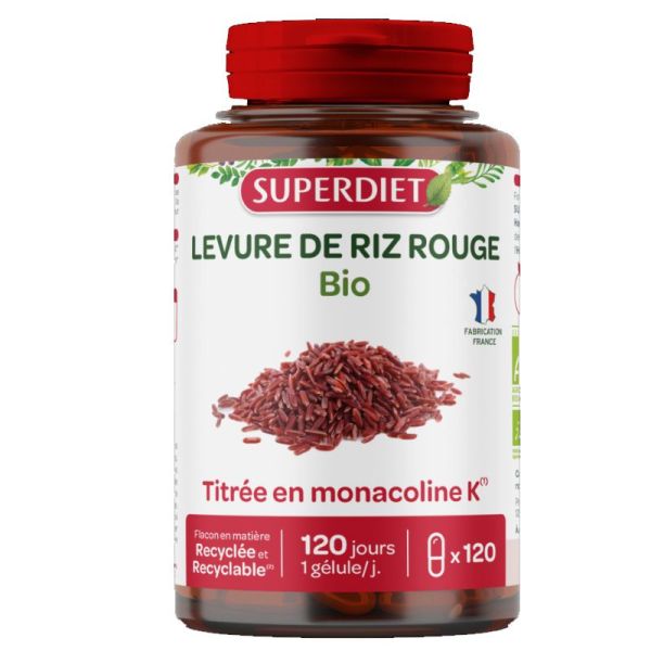 Superdiet Levure de riz rouge bio 120 gélules