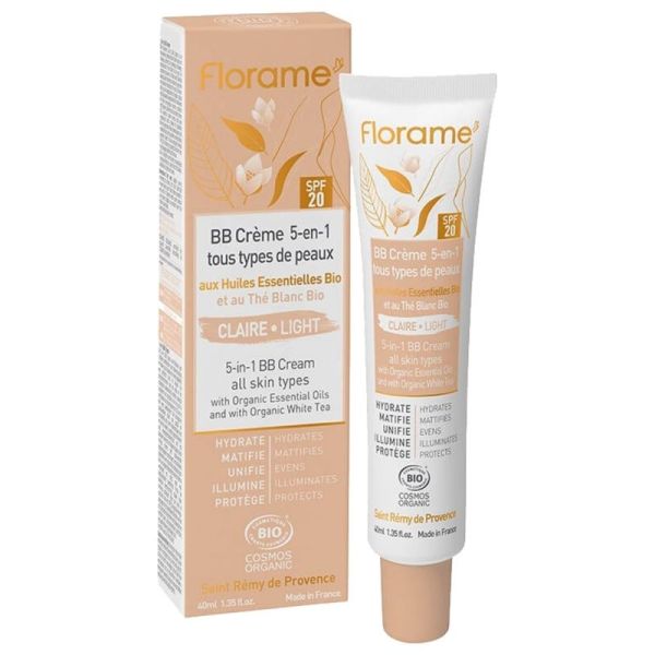 Florame BB Crème 5 en1 teinte claire SPF20 Bio 40 ml