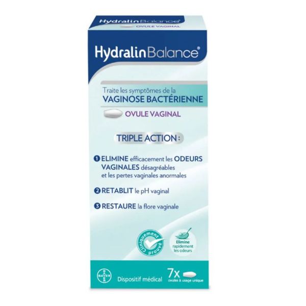Hydralin Balance Ovule Vaginal Triple Action 7 ovules