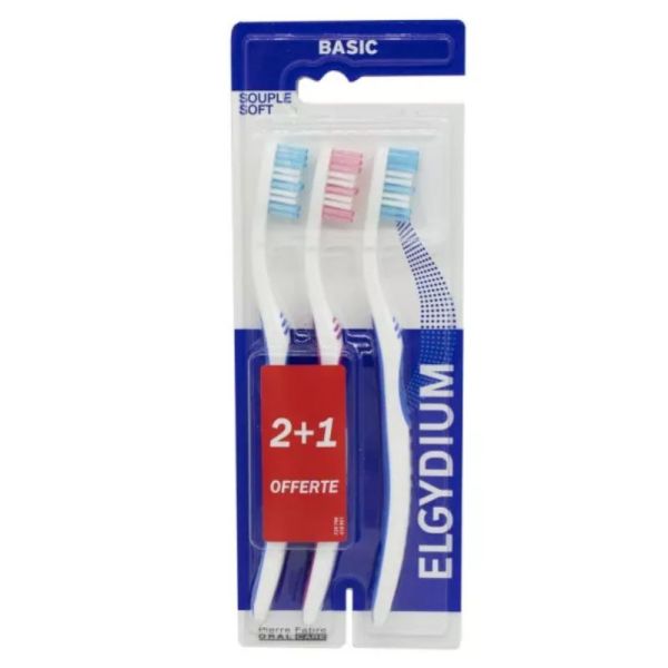 Elgydium BASIC brosse à dents souple 2+1 Offerte