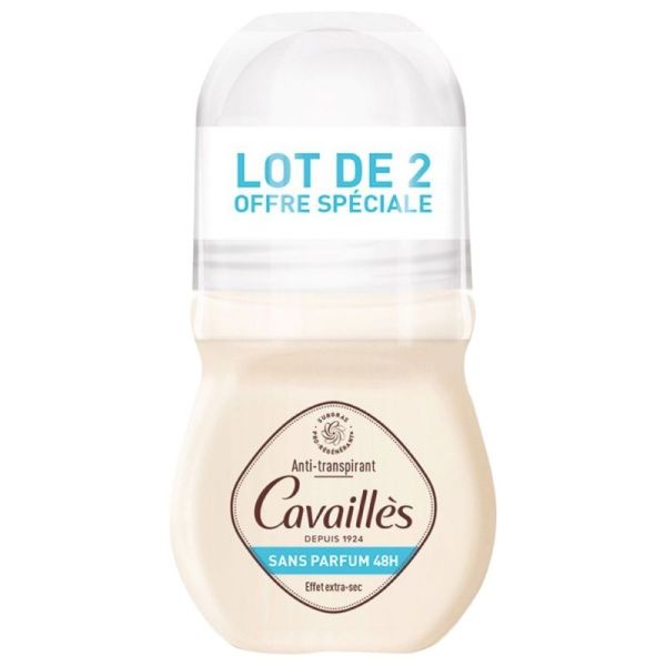Cavaillès Absorb+ déodorant sans parfum roll-on 2 x 50 ml