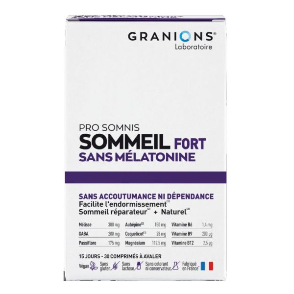Granions Pro Somnis Sommeil Fort 30 Comprimés